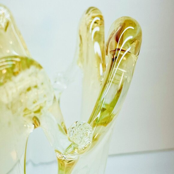 XL Amber Art Glass Console Centerpiece Handmade Submerged Sommerso Murano? Italy - Picture 3 of 9